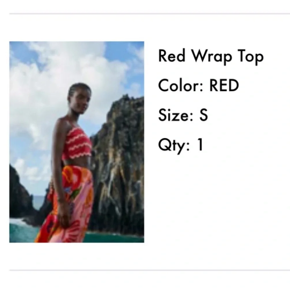 Farm Rio Red Ruffle Trim Crop Top S - Picture 4 of 4